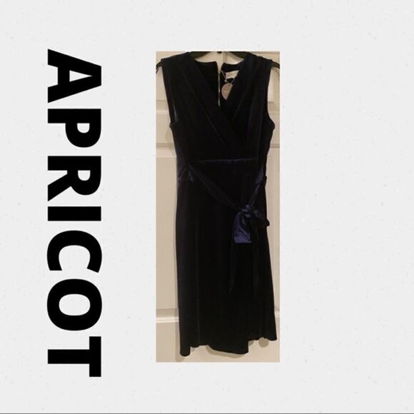 ❤️NWT APRICOT Navy Blue Velvet Cocktail Dress - Picture 16 of 16